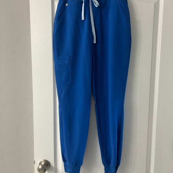 High Waisted Zamora Jogger Scrub Pants - Royal Blue - Picture 2 of 5